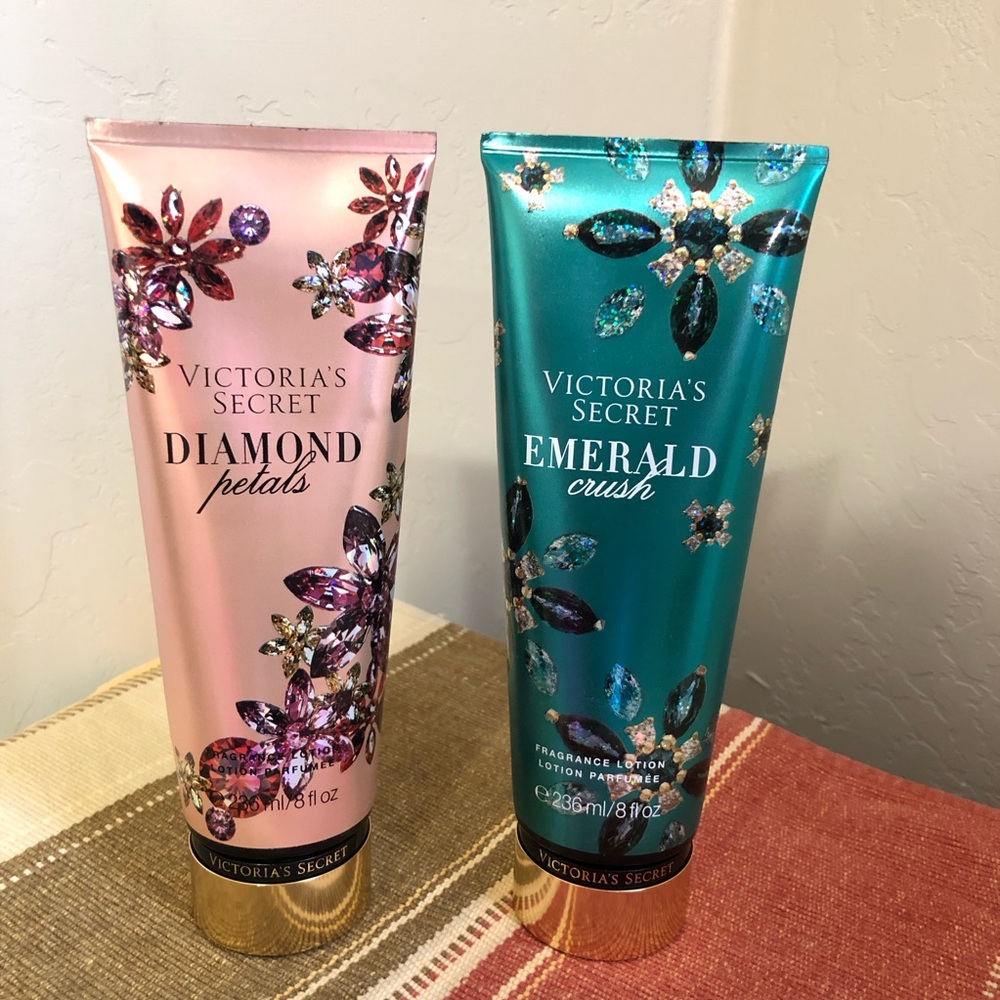 Victoria's Secret Diamond Petals & Emerald Crush Lotions